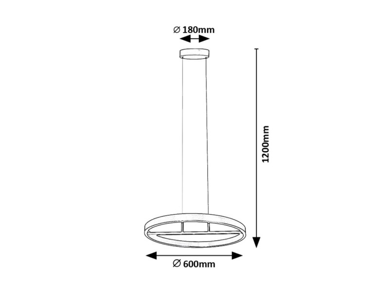 RABALUX 72221 Thric závesné svietidlo D600mm LED 42W/3500lm 3000K čierna, zlatá, biela