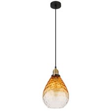 GLOBO 15786H SALVY závěsné svítidlo D210mm 1xE27 černá, jantarová