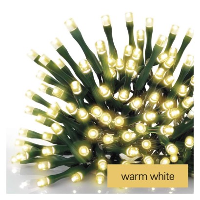 D4AW06 EMOS CLASSIC Vianočná reťaz 500 LED, zelený drôt, 50m, časovač, teplá biela, IP44