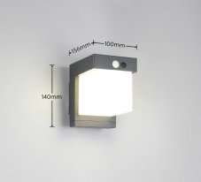 TRIO Reality R23286132 COLOMBO solárne nástenné svietidlo so senzorom SMD LED 5,5W/650lm 4000K IP44 čierna matná, hybrid
