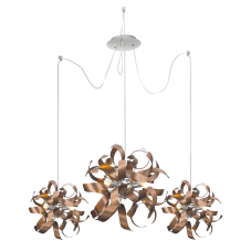 LUXERA 64420 RIBBON závěsné svítidlo 9xG9 kávová, chrom