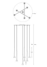 LED závěsné svítidlo 3850 lm 3000K zlaté Zuma Line BOSTON P0603-07C-SDB1
