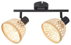 RABALUX 3134 Rattan stropné bodové svietidlo/spot 2xE14 matná čierna, prírodná