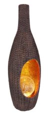 GLOBO SOLAR 33524 dekorativní solární svítidlo vzhled ratanové vázy V455mm LED 0,06W 3000K IP44, včetně baterie 1xAAA Ni-Mh 300mAh, hnědá, zlatá