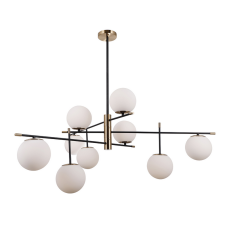 ITALUX PND-43660-9 Stelia závěsné svítidlo 9xE14 D1280mm černá, starožitná bronzová, bílá