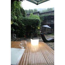 LUTEC 6908001337 TABLE CUBE solární stolní LED svítidlo 1W 3000K IP44 světla šedá