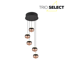TRIO SELECT 344430532 ORBIT závesné svietidlo D300mm SMD LED 5x8W/960lm 2300+3000+4000K čierna matná, kávová, switchdimmer