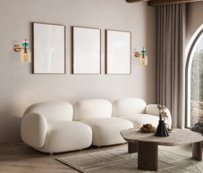 Nástenné svietidlo 1x E27 béžová ITALUX Busco WL-30263-1B-BRO-AMB