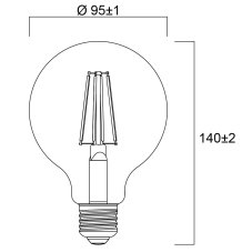 SYLVANIA 0030134 LED žiarovka ToLEDo Platinum Retro E27 G95 4W 840lm 2700K