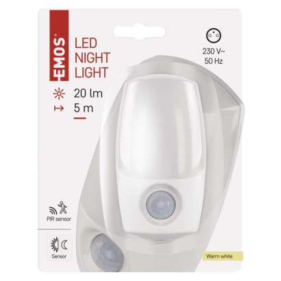 EMOS P3318 LED noční světlo s pohybovým senzorem do zásuvky