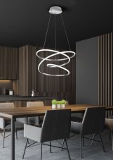 TRIO Reality R37051106 BOLOGNA závesné svietidlo SMD LED 36W/5100lm 4000K chróm, switchdimmer