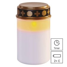 EMOS DCCV21 hrobová svíčka 1 LED V12,5cm 0,06W vintage, IP44, časovač, 2×C excl.