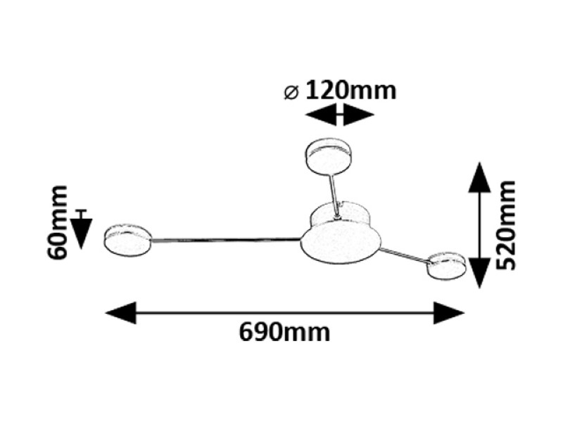 RABALUX 71275 Amadeo stropné svietidlo LED 10W/1200lm 3000K champagne zlatá