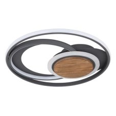 GLOBO 67256-45 NIRRA stropní svítidlo LED D495mm 45W/1500lm 3000K grafitová, opál, dřevo