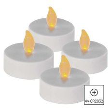 EMOS DCCV16 vianočná dekorácia čajová sviečka biela LED 4,8cm 0,06W vintage, 4-set, incl. CR2032