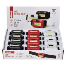 EMOS P3538 LED čelovka 110lm 3× AAA černá, červená, bílá