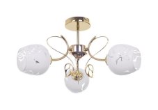 Rabalux 5098 Fauna stropné svietidlo 3xE27 D560mm zlatá, biela so vzorom