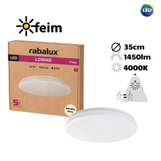 RABALUX 77140 Lowar vonkajšie stropné svietidlo so senzorom D350mm LED 24W/1450lm 4000K IP44 biela