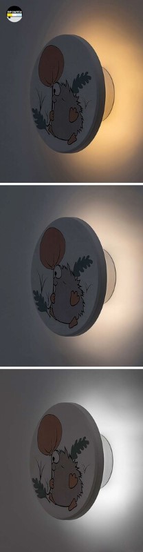 RABALUX 71099 Hedgy nástenné svietidlo detské D120mm LED 9W/800lm 3000+4000+6500K biela, viacfarebná