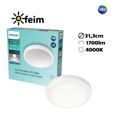 Philips Doris LED CL257 Stropné svítidlo do koupelny kruhové 17W/1700lm 313mm 4000K IP44 bílá