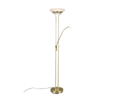 TRIO R40073508 ORSON stojací lampa LED 30W/2400lm, 5W/400lm 3000K, matná mosaz, alabaster, stmívatelné