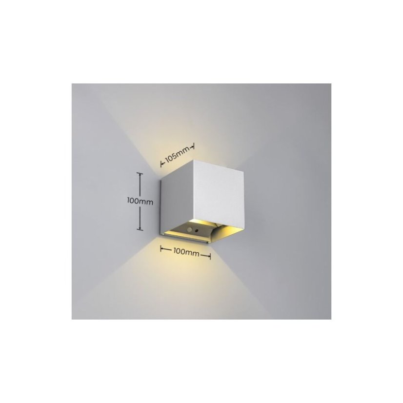 TRIO Reality R27759187 TALENT vonkajšie nástenné svietidlo so senzorom SMD LED 2x5W/50lm 3000K IP44 titanová, nabíjateľná batéria, USB-C port