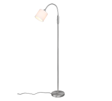 TRIO R46331001 TOMMY stojacia lampa D200mm 1xE14 matný nikel, biela
