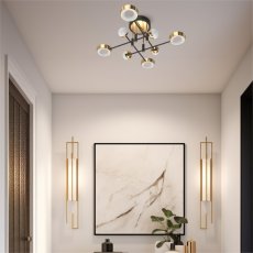 LED stropné svietidlo 6500 lm 3000K čierno zlaté 3-krokové stmievanie Zuma Line LARA MX7170-8-3BGT