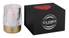GLOBO 21044 LIZZY dekorační osvětlení V105mm LED 1W 110/95lm 3000K zlatá, USB Cable incl., dekorační kameny růžové, křišťálový efekt, dárkové balení, 3StepDIM