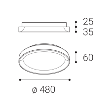 LED2 1271658DT BELLA SLIM stropní svítidlo LED D480mm 38W/2660lm 3000-4000K TRIAC kávová