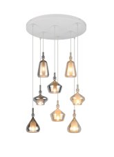 TRIO 349430817 ALDEA závesné svietidlo D600mm 8xE14 biela, chrómová