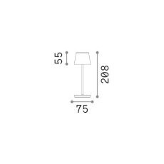 Ideal lux 346939 CUTE venkovní dotyková stolní lampička V208mm LED 3W 220/110lm 2200-2700K IP65 zlatá, nabíjecí stanice