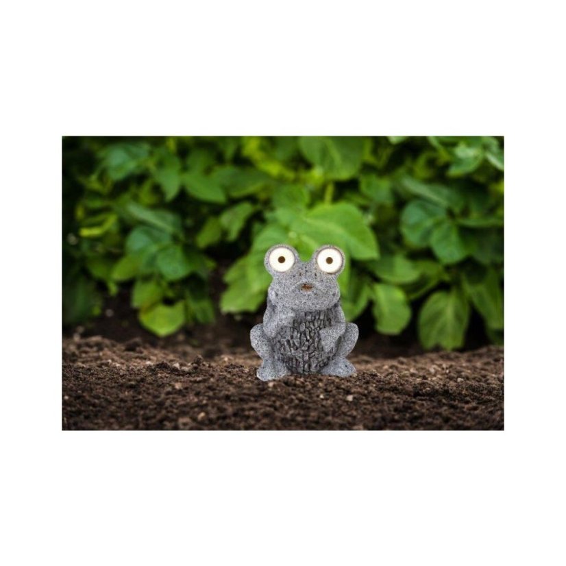 33203 GLOBO Exteriérové ​​solární LED svítidlo zahradní dekorace Žába, 2x 0,06W 2700K IP44 šedá
