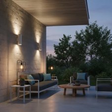 Exteriérové nástenné svietidlo Ideal lux 033020 GUN AP2 BIG ALLUMINIO 2xE27 60W IP54