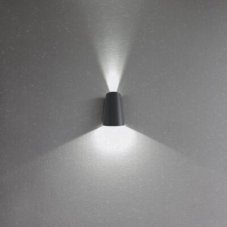 REDO 90568 VARY vonkajšie nástenné svietidlo LED 2x10W 1977/1331lm 4000K IP54 antracit, efektné