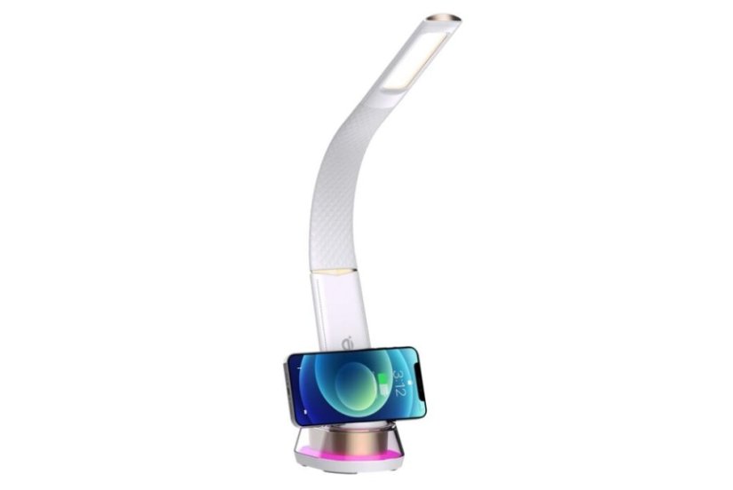 Immax 08974L CORELLA stolní lampa LED 7W 150-450lm 3000-5500K RGB podsvícení, bílá, zlatá, dotykové ovládání, noční podsvícení, stmívatelné, RGB, CCT