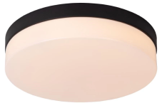 LUCIDE 79111/30/30 BISKIT stropní svítidlo se senzorem D280mm LED 18W/1150lm 2700K IP44 černá, opálová