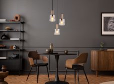 Závesné svietidlo 3x E27 kávová, dymová IP20 GLOBO lighting WALTON 54318-3HR