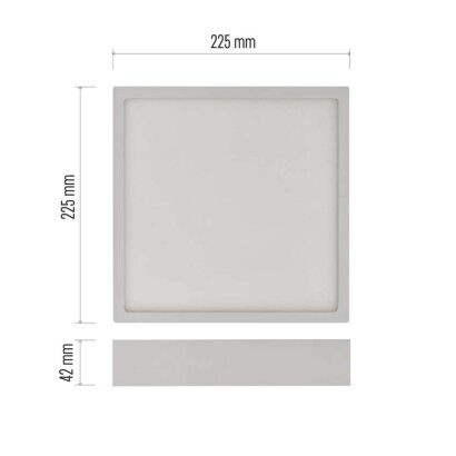 Emos ZM6143 LED NEXXO stropné/nástenné prisadené klasické svietidlo štvorec 225 × 225 × 42 mm 21W 1900lm 3000/3500/4000K biela