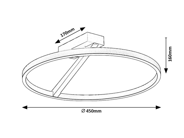 RABALUX 71351 Renara stropní svítidlo D450mm LED 24W/3300/1150lm 3000K černá, zlatá, bílá