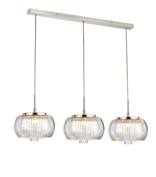 AZzardo AZ2453 DECOline REGO 3 LINE stropní závěsné svítidlo 3xG9 40W IP20 čiré sklo / chrom