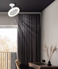 Stropní ventilátor se světlem LED 3000–6500K biela IP20 GLOBO lighting LIDEA 03680W časovač