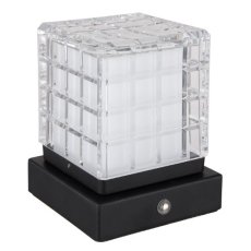 GLOBO 21009S LUNKI dotyková stolná lampička LED V100mm 2,5W/206lm 2700+6500+4000K čierna, priehľadná, vrátane batérie CR18650 1800mAh 3,7V, USB-A 2.0 - USB-C