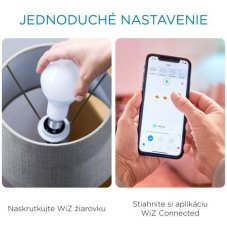 Philips WiZ Tunable white 8718699787035 LED žiarovka E27 8W/806lm A60 2700-6500K