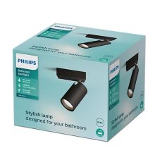Philips 8720169298972 Idris nástěnné bodové svítidlo/spot 1xGU10 IP44 černá, ClickFix