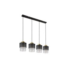 GLOBO 15709-4H OLGA závěsné svítidlo 4xE27 černá matná, průhledná