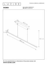 LUCIDE 23463/30/31 SIGMA závesné svietidlo LED 30W/1711lm 2700K biela