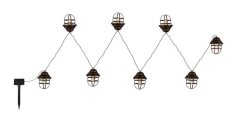 Globo 33059-8 solární svítidlo dekorativní, řetěz s 8 svítidlami 4,3m LED 8x0,06W 2700K, včetne baterie 1xAA 200mAh Ni-Mh, IP44, bronzová, průhledná