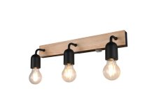 TRIO 284470332 ARTURO nástěnné svítidlo s vypínačem 3xE27 IP44 černá, dřevo