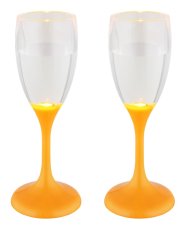 28076-2 GLOBO COEN Sada svietiace poháre na víno, prosecco 2x LED 0,06W 2xCR2032